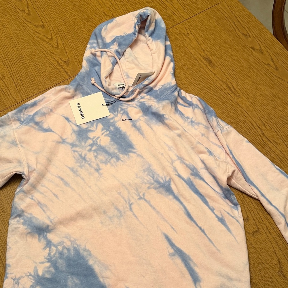 Men’s Sandro Blue and Pink Tie-Dye Hoodie